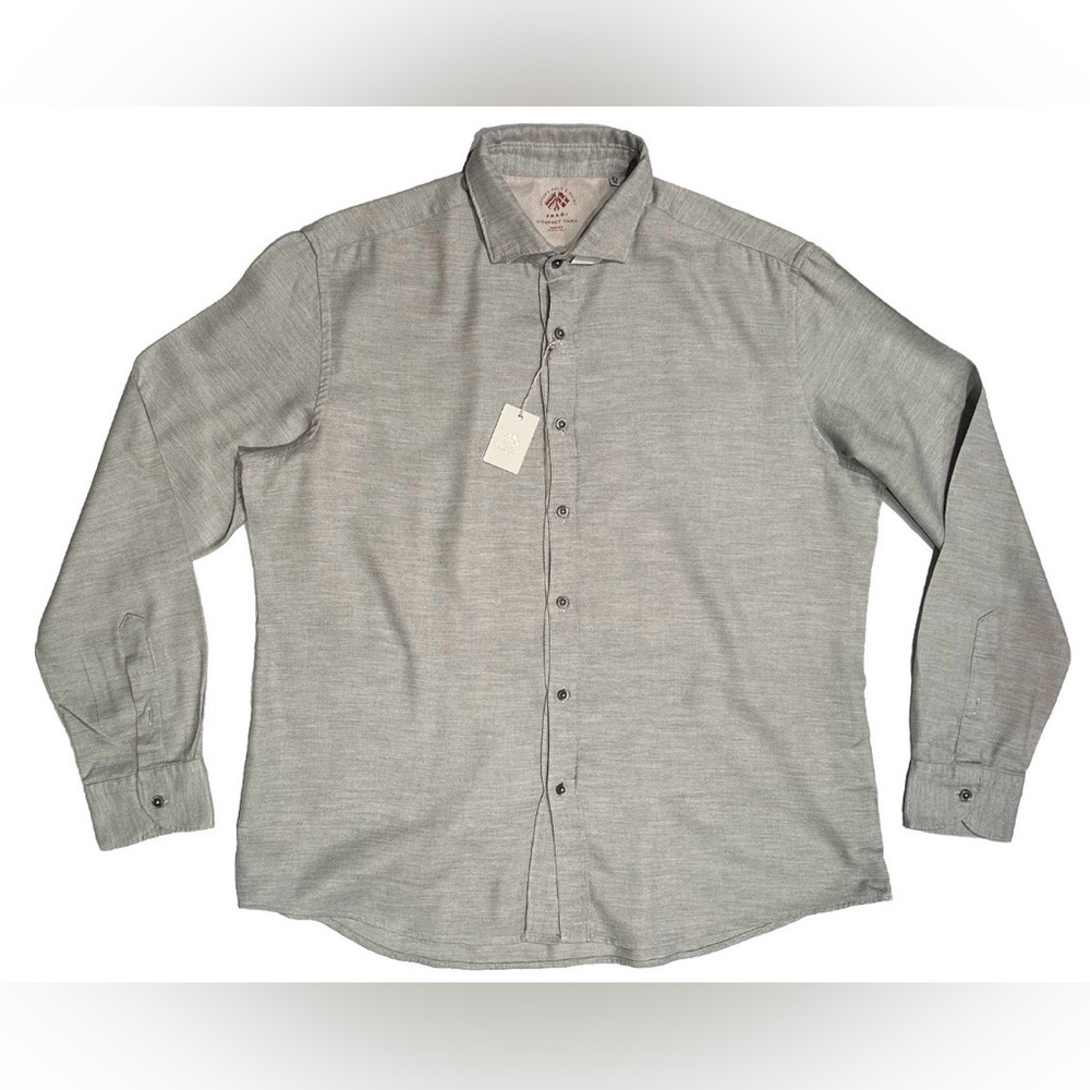 $595 NEW FRADI ITALY SHIRT 18.5 46 HANDMADE WASHED COMPACT YARN COTTON FLANNEL